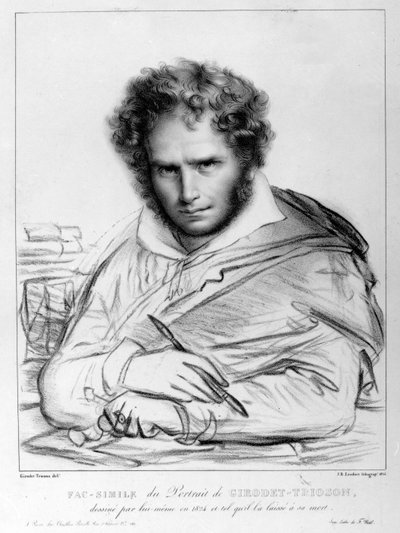 Self Portrait, print made by J. B. Lambert by Anne Louis Girodet de Roucy Trioson